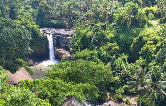 Tegenungan Waterfall panoramic view in Bali